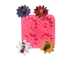 Molde silicona 4 flores